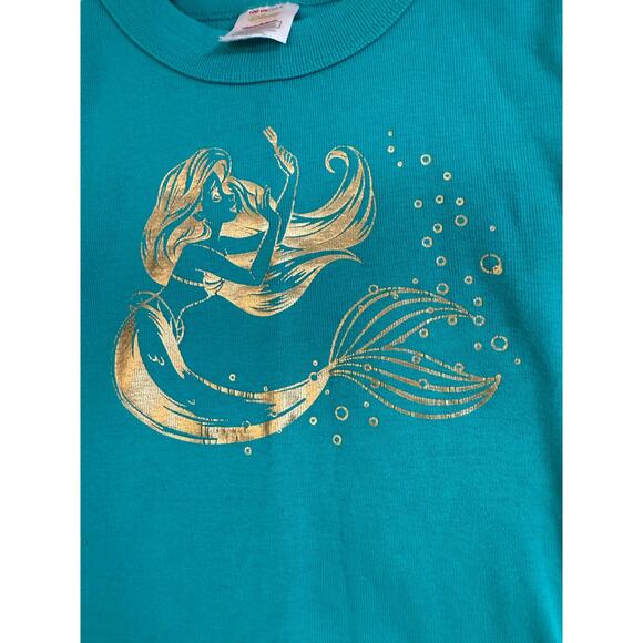 Hanna Andersson Disney Collab The Little Mermaid Ariel Teal Metallic Gold Size 4 - Picture 4 of 5